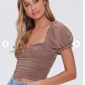 Ruched Sweetheart Crop Top